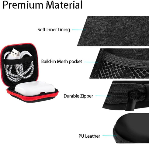 Earbud Carrying Case, Earphone Case Headphone EVA Earbud Holder for Cell Phone Accessories Organizer Mini Earbud Pouch for Wireless Earbuds, Bluet...
