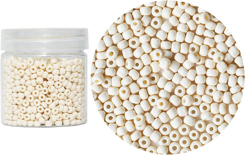 Bala&Fillic Beige Color 4mm Glass Seed Beads About 1400pcs in Box 6/0 Glass Craft Seed Beads for Jewelry Making (Beige, 4mm)...