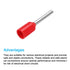 uxcell 2000 Pcs Insulated Ferrule Wire Connector Electrical Crimp Terminal 22 AWG for Electrical Projects Red...