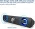Desktop Compact USB Powered Wired Multimedia Mini Stereo Sound Bar 3.5mm Audio Jack Blue LED 2.5 Watts Speaker...