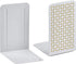 Acrimet Metal Bookends, Non-Skid Book Stand for Shelves, Heavy Duty Book Stopper, 6-7/8" H x 4" W x 4-1/2“ D, (White Bookend with Gold Design), 1 ...