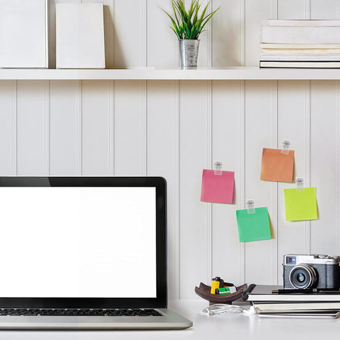 Self-Adhesive Clips, 20 Pcs Tapestry Wall Hanging Clips, Plastic Wall Sticky Poster Photo Paper Hangers Spring Clips for Home Office Applications...