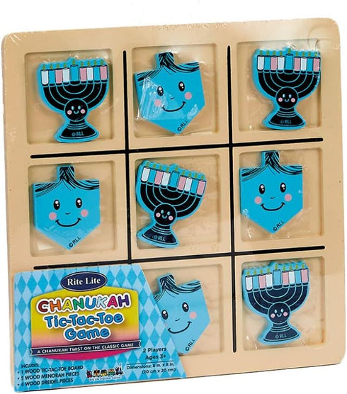 Rite Lite Hanukkah Tic Tac Toe Game - Jewish Board Game Wooden Display Chanukah Gifts for Kids Holiday Party Favors Judaism A Perfect Family-Frien...