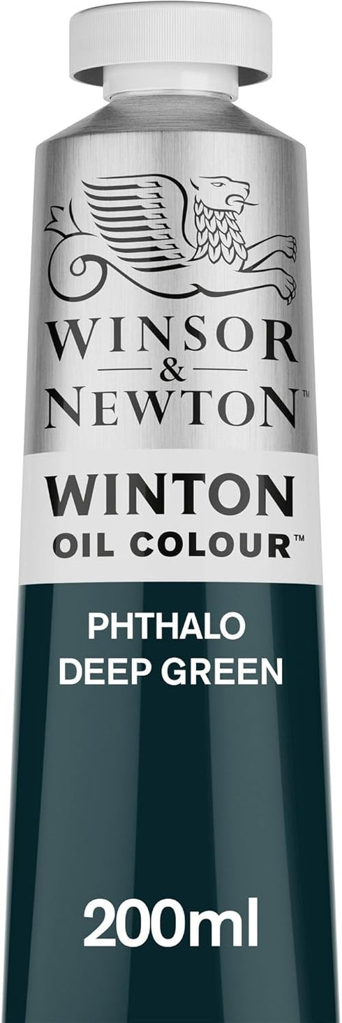 Winsor & Newton Winton Oil Color, 200ml (6.75-oz) Tube, Phthalo Deep Green...
