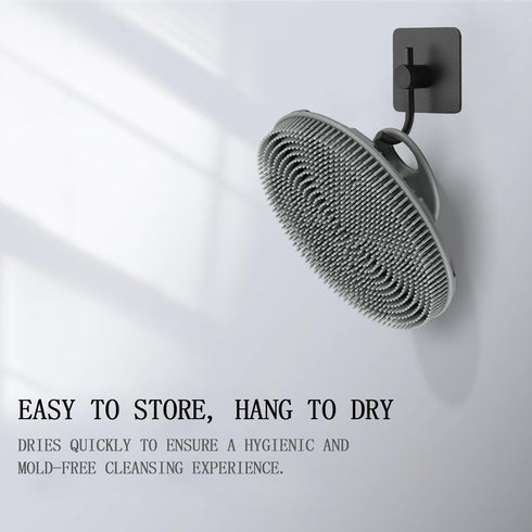 INNERNEED Food-grade Soft Silicone Body Scrubber Shower Brush Handheld Cleansing Skin Brush, Gentle Exfoliating and Lather Well (Black+Gray)...