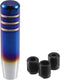 Cylinder Shift Knob, 13cm Universal for Automatic and Manual Vehicle Gear Shifter Knob with 3 Adapter Aluminum Alloy Burnt Blue, 1 Set...