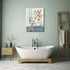 Bathroom Decor Wall Art Farmhouse Flower Pictures Floral Bathroom Wall Decor Bath Towel Bathroom Pink Poppy Vase Canvas Prints Blue White Painting...