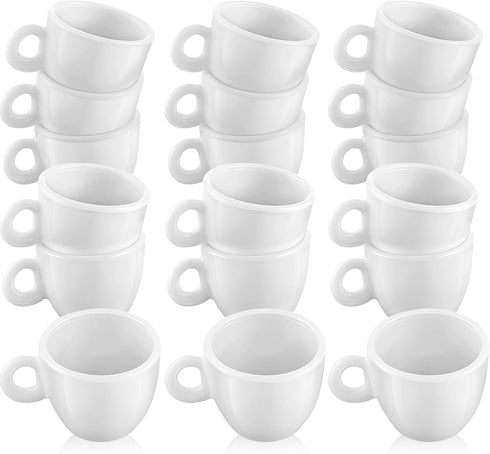 Mini Coffee Cups Tea Cup White Plastic Coffee Cups Dollhouse Miniature Food Kitchen Room Decoration Accessories for Pretend Afternoon Tea Cake Dec...