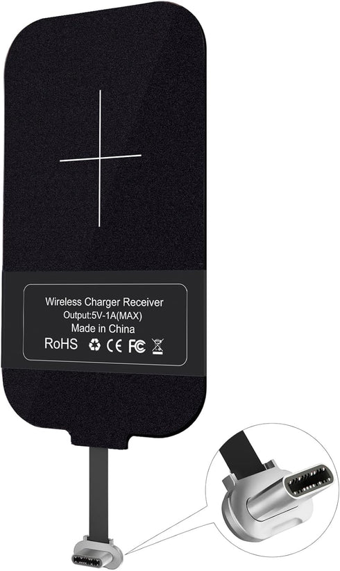 Nillkin Qi Receiver USB C, Thin Wireless Charging Receiver, Type C Wireless Charger Receiver for Galaxy Note 8 Pro/A50/A70/A10s/Xiaomi Note 8/Huaw...