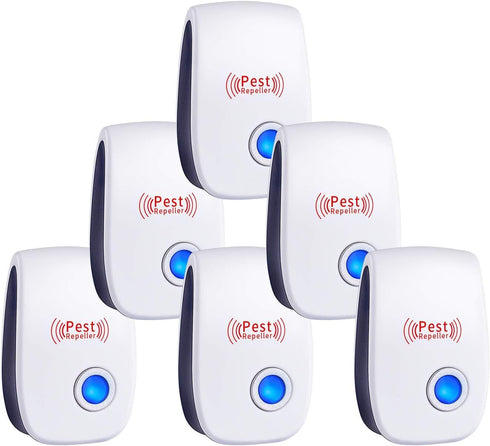 WahooArt Ultrasonic Pest Repeller 6 Packs, The Newest Pest Repellent Electronic Indoor Plug in for Insects, Mosquitoes, Mice, Ants, Roaches, Spide...