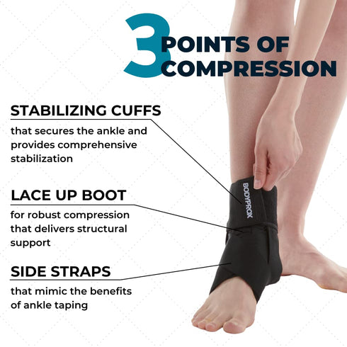 Ankle Brace for Women and Men, Lace Up Ankle Support Brace Stabilizer For Sprained Ankle (X-Small)...