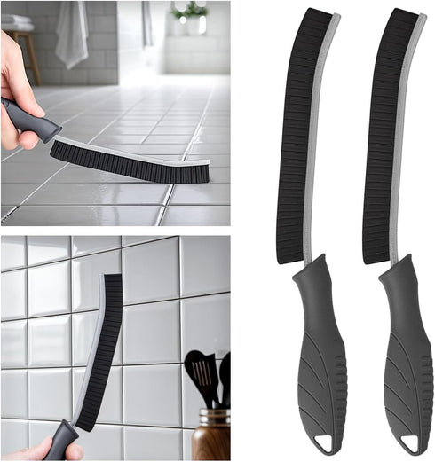 2 Pack Cleaning Brush, Grout Brush, Hard Bristle Crevice Cleaning Brush, Multifunctional Deep Cleaning Supplies for Swimming, Walls, Shower, Bathr...