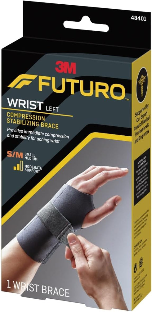 FUTURO Compression Stabilizing Wrist Brace, Left Hand, S/M...