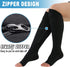 Bacophy 2 Pairs Zipper Compression Calf Socks 15-20 mmHg Open Toe Women Men...