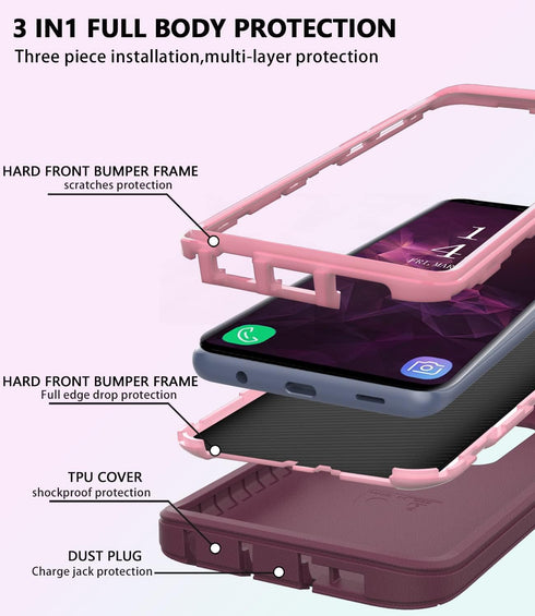 for Samsung Galaxy S9 Plus Case,Shockproof Dropproof for Samsung S9 Plus Case,Heavy Duty Protective Galaxy S9 Plus Csae,S9 Plus Case 6.2 Inch(Purp...