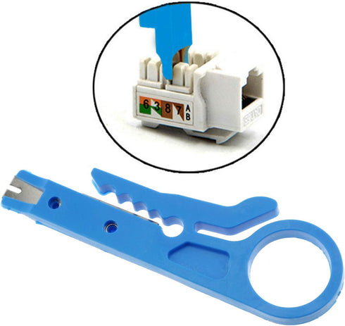 E-outstanding Mini Wire Stripper 3PCS Portable Crimping Tool UTP STP Network Cable Cutter Impact Punch Down Tool for Keystone Jack RJ45 Ethernet M...