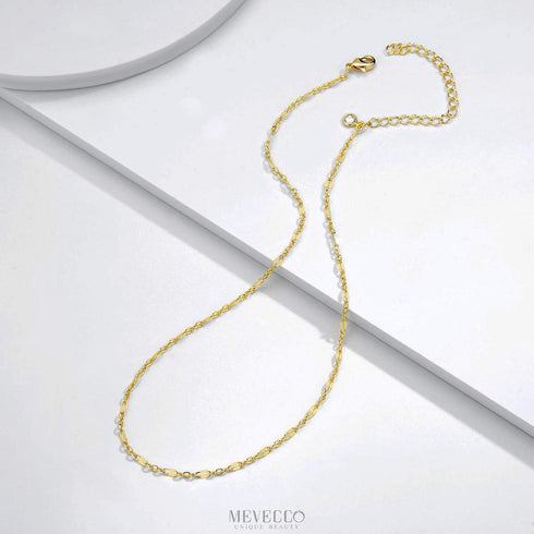 MEVECCO Gold Chain Choker Necklace,14K Gold Filled Dainty Cute Lip Clavicle Chain Long Necklace Delicate Fashion Choker Necklace Jewelry Gift for ...