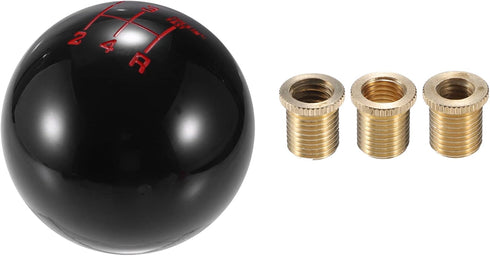 Car Manual 4 Speed Ball Gear Shift Knob Kit, Round Short Throw Shifter Universal for Manual Transmission Vehicles Durable Acrylic Black with Adapt...