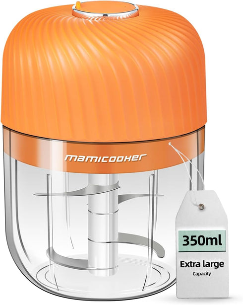 Electric Garlic Chopper, Portable Veggie Chopper, 350ML Garlic Grinder Masher Onion Chopper,Cordless Food Processor for Ginger, Chili, Fruit, Meat...