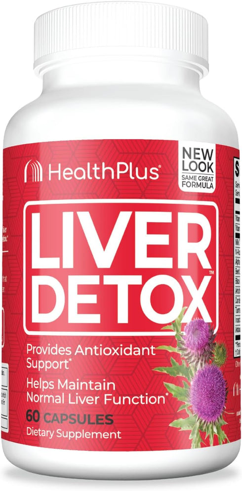 Health Plus, Liver Detox, Natural Herbal Liver Support & Detox Supplement with Milk Thistle, Dandelion and Turmeric Root, 60 capsules...