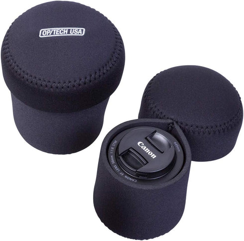 OP/TECH USA 7801032 Fold-Over Neoprene Lens Pouch – Durable Camera Lens Case with No-Lose Lid – 253 (Black)...