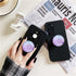 Clear Crystal Glitter Expandible Collapsible Moblile Phone Grip Stand Holder for Smartphones and Tablets Cell Phone Accessory (Heart Purple)...
