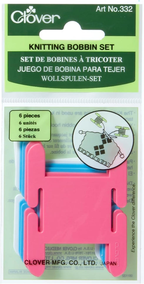 Clover Bobbin Set, 6-Piece, Red, 5" Height x 2.6" Length x 0.4" Width...