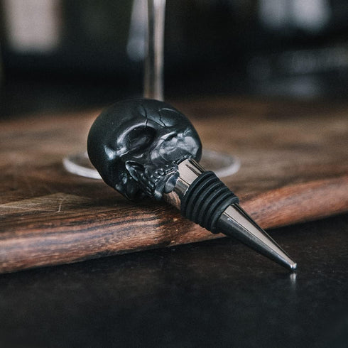 Iron & Glory | Decorative Skull Wine Stopper | Novelty Wine Bottle Stopper | Skull Decor & Goth Accessories | Halloween Wine Stoppers | Gothic Win...