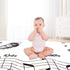 Baby Monthly Milestone Blanket for 1 to 12 Months Baby, Music Notes Month Blanket for Baby Pictures Personalized, Includes Wreath and Frame 60"x40...