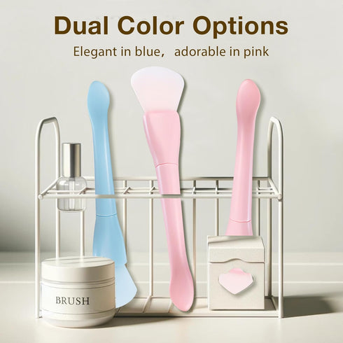 4PCS Silicone Face Mask Applicator Set: Dual-Ended Facial Mask Brush with Spatula for Mud, Clay - Skincare Tool...