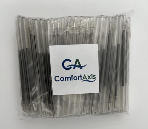 24 Bulk Pack 4" Clear Flexible Round Barrel Pens with Cap for Comfortable Writing (Blue)...