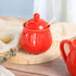FUYU Ceramic Sugar Bowl Spice Jar with Lid and Spoon Seasoning Box Condiment Pot...