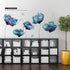 RW-2003 Removeable 3D Blue Dream Flower Wall Stickers DIY Home Wall Decoration Art Decor Wall Decal Peel and Stick Murals for Girls Kids Babys Bed...