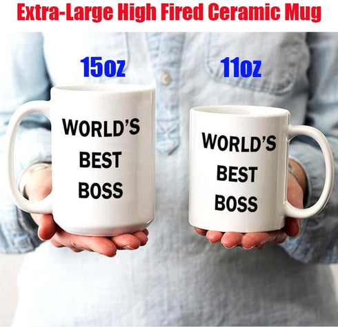 Dunder Mifflin (The Office) World's Best Boss TV Television Show Ceramic Mug Coffee (Tea, Cocoa) 15 OZ Mug, Official Michael Scott Mug As Seen On ...