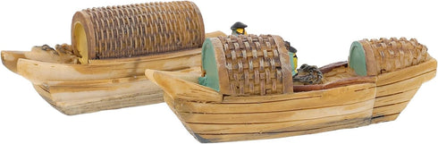 ifundom 2 Pcs Boat Crafts Miniature Pond Ornament Sandbox Decorations Aquarium Broken Boat Decoration Mini Bonsai Ornament Betta Fish Tank Fish Ta...