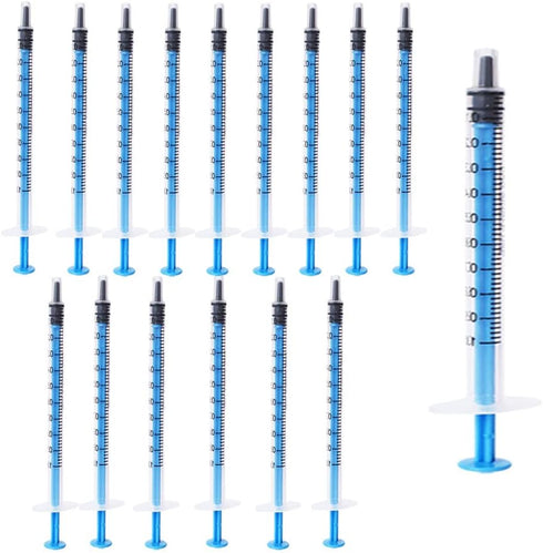 15 pcs 1ML/CC Plastic Syringe Disposable Individual Sealed Wrap Without Needle with Measurement for Scientific Feeding Pets Labs Watering Dispensi...