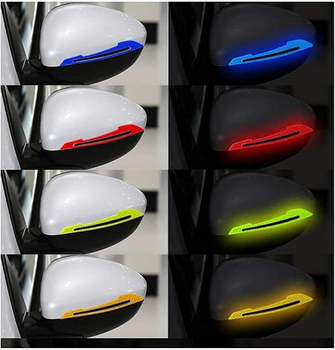 TRUE LINE Automotive Reflective Car Side Mirror Warning Molding Trim Sticker Safety Markers (Blue)...