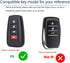Lcyam Silicone Key Fob Cover Compatible with Toyota 4Runner RAV4 XLE Highlander XSE Camry SE Prius CHR Corolla ( Black Blue, 4 Button)...
