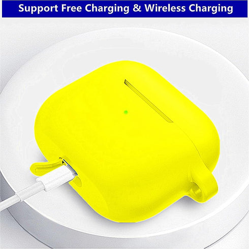 AirPods 3 Case Cover with Keychain, Soft Silicone Protective Case Compatible with AirPod 3rd Generation 2021, Shockproof, Colorful Earbuds Case Su...