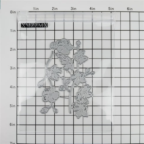 Pear Blossom Plant Metal Cutting Dies for Card Making, Paper Embossing Die Cuts Kit Templates, Storage Pockets Supplies, Photo Frame Album DIY Scr...