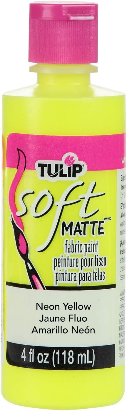 Tulip 26550 Soft Fabric Paint 4oz Neon Sunburst Yellow...