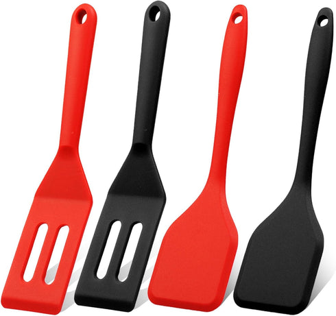 Mini Silicone Brownie Serving Spatula Set Flexible Non Stick Serve Turner Heat Resistant Cooking Spatula for Flip Eggs Crepe Steak Pizza Kitchen U...