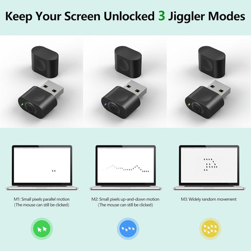 HOTLIFE Undetectable Mouse Jiggler, USB Mouse Mover Device Keeps PC Awake, Driver-Free Mouse Wiggler Auto Shaker with 3 Mode Switch Button to Keep...