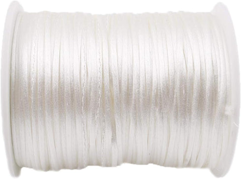 Promise Babe White Satin Rattail Cord for Necklace 75m DIY Craft Supplies Line...