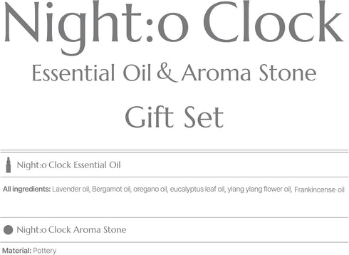 Night:o Clock Essential Aroma Oil & Aroma Stock Gift Set, 100% Pure Natural Oil...