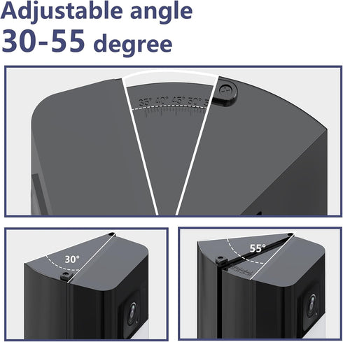 Video Doorbell Camera Angle Mount Compatible with Battery Doorbell Plus, Adjustable (30 to 55 Degree) Doorbell Wedge Bracket for House, with Screw...