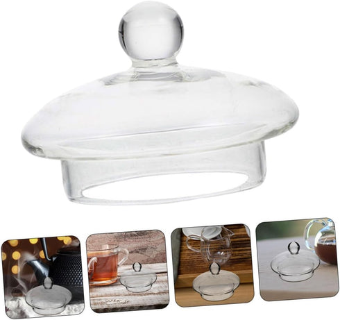 PRETYZOOM Teapot Accessory Teapot Lid Teapot Supply Clear Teacup Lid Lid Transparent Teaware Lid Tea Kettle Lid Accessory Delicate Cover Glass Hig...
