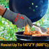 Oven Gloves Grill Gloves, 1472? Heat Proof Non-Slip Grill Oven Gloves with Fingers, Men & Women BBQ Accessories for Cooking, Barbecuing, Baking, K...