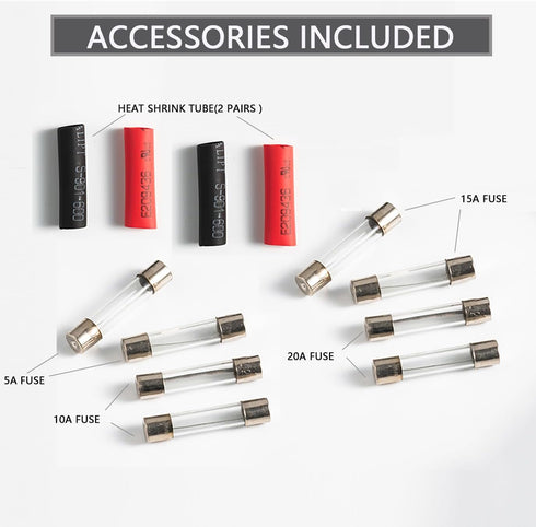 Cigarette Lighter Male Plug Replacement 12-24V Fused 2 Pack,1FT 16AWG Extension Cable with 5A10A15A20A Fuse Male Cigarette Lighter Plug Adapter wi...