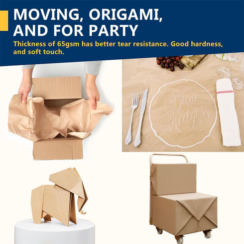 PerkHomy Brown Kraft Paper Roll 17.5" x 600" (50') for Gift Wrapping Bulletin Board Bouquet Flower Kids Wall Art Craft Packing Moving Shipping Flo...